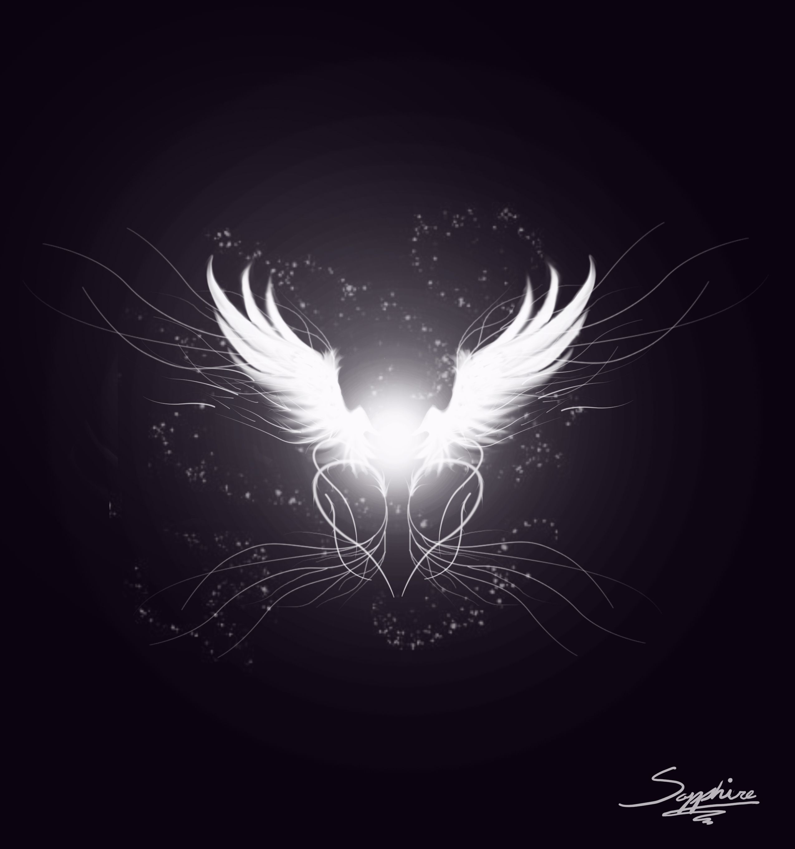 Ali d'angelo luminose scure, 2550x2724 Full HD Verticale, iPhone