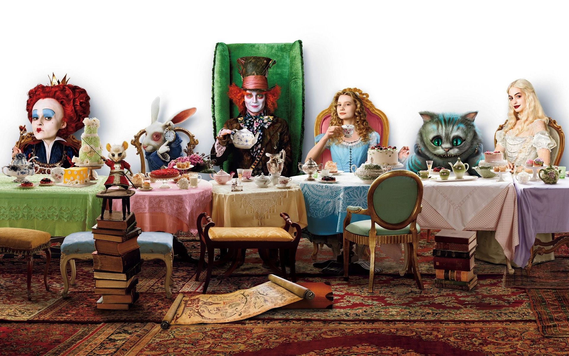 te matto personaggi Alice film Burton, 1920x1200 Full HD+ WUXGA, iMac