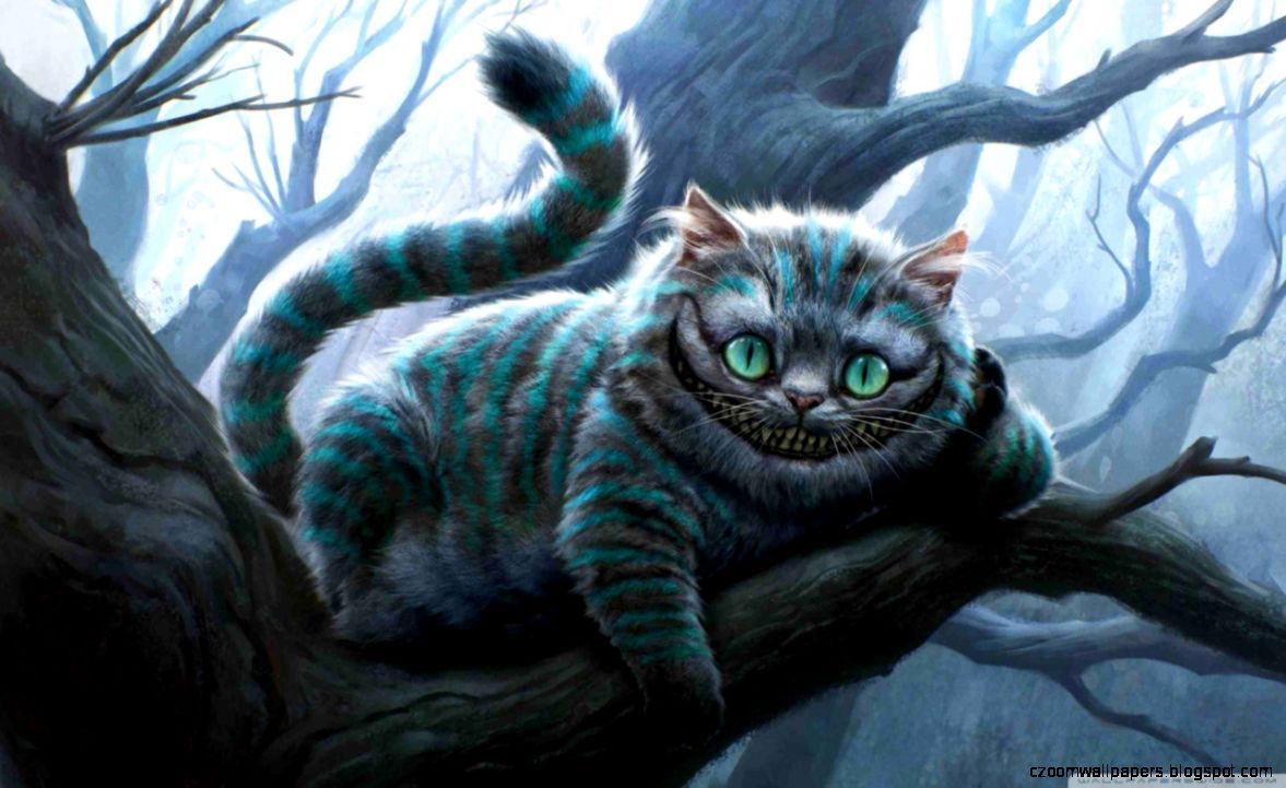 Stregatto azzurro ramo foresta arte, 1177x721 HD, Desktop