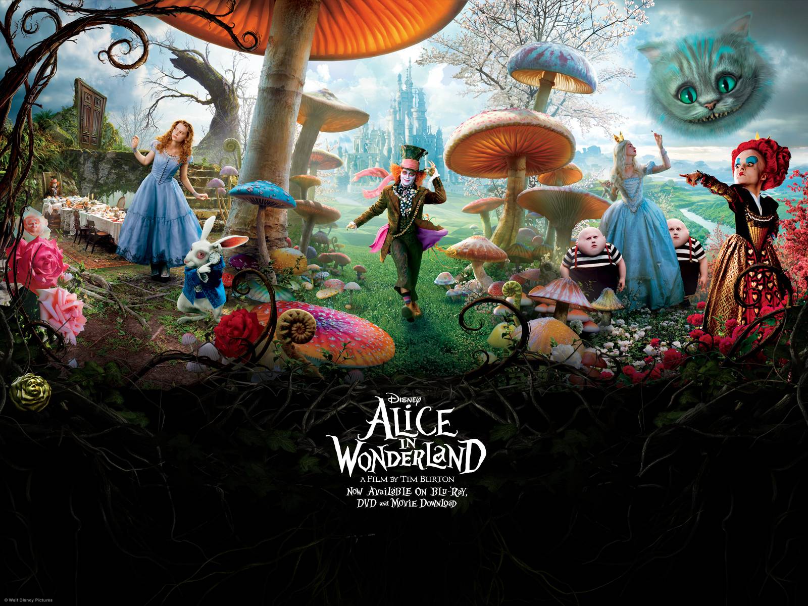 Alice in Wonderland film poster Burton, 1600x1200 900p, Desktop