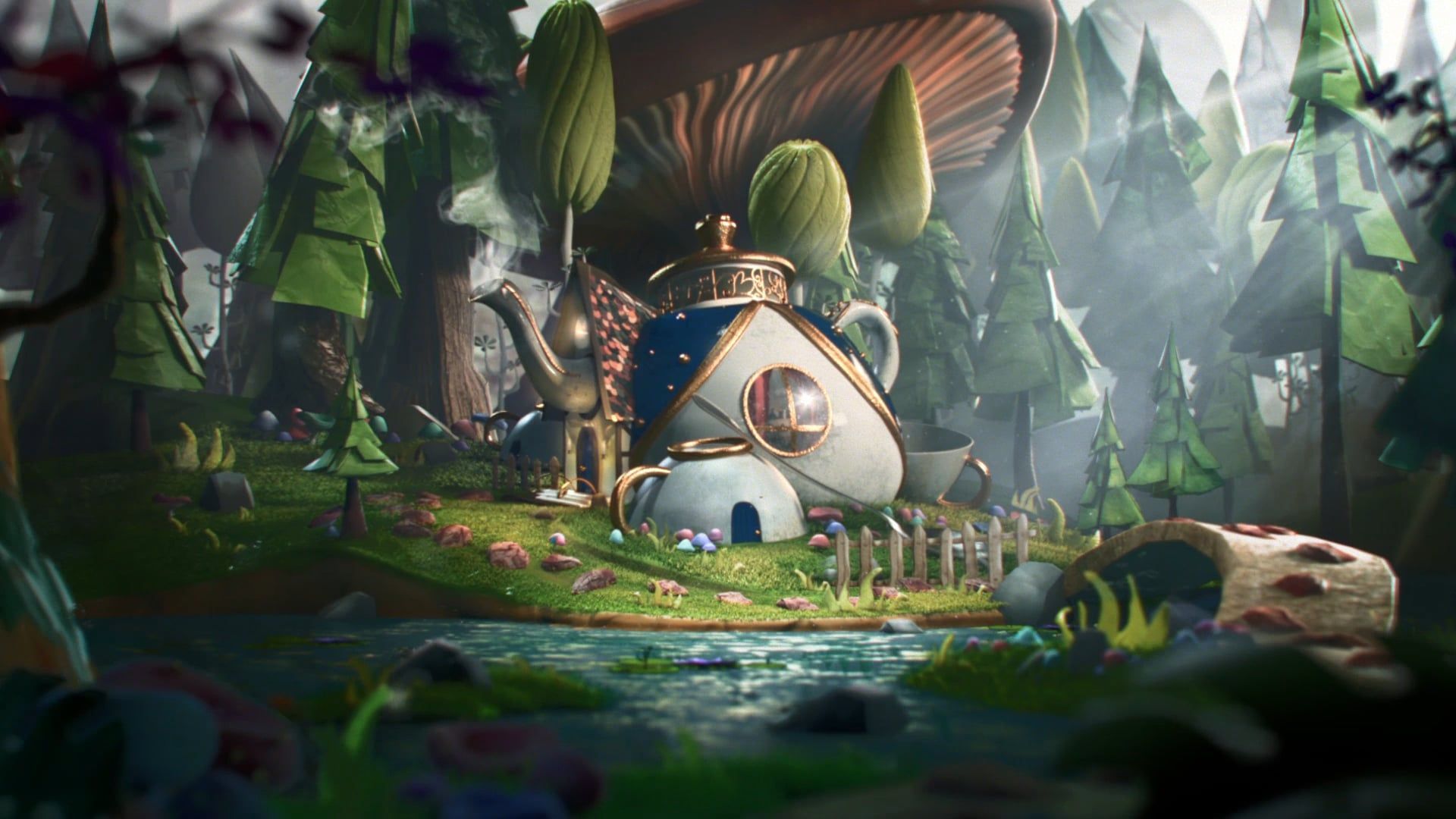 casa fungo bosco fantasy illustrazione, 1920x1080 Full HD 1080p, Desktop