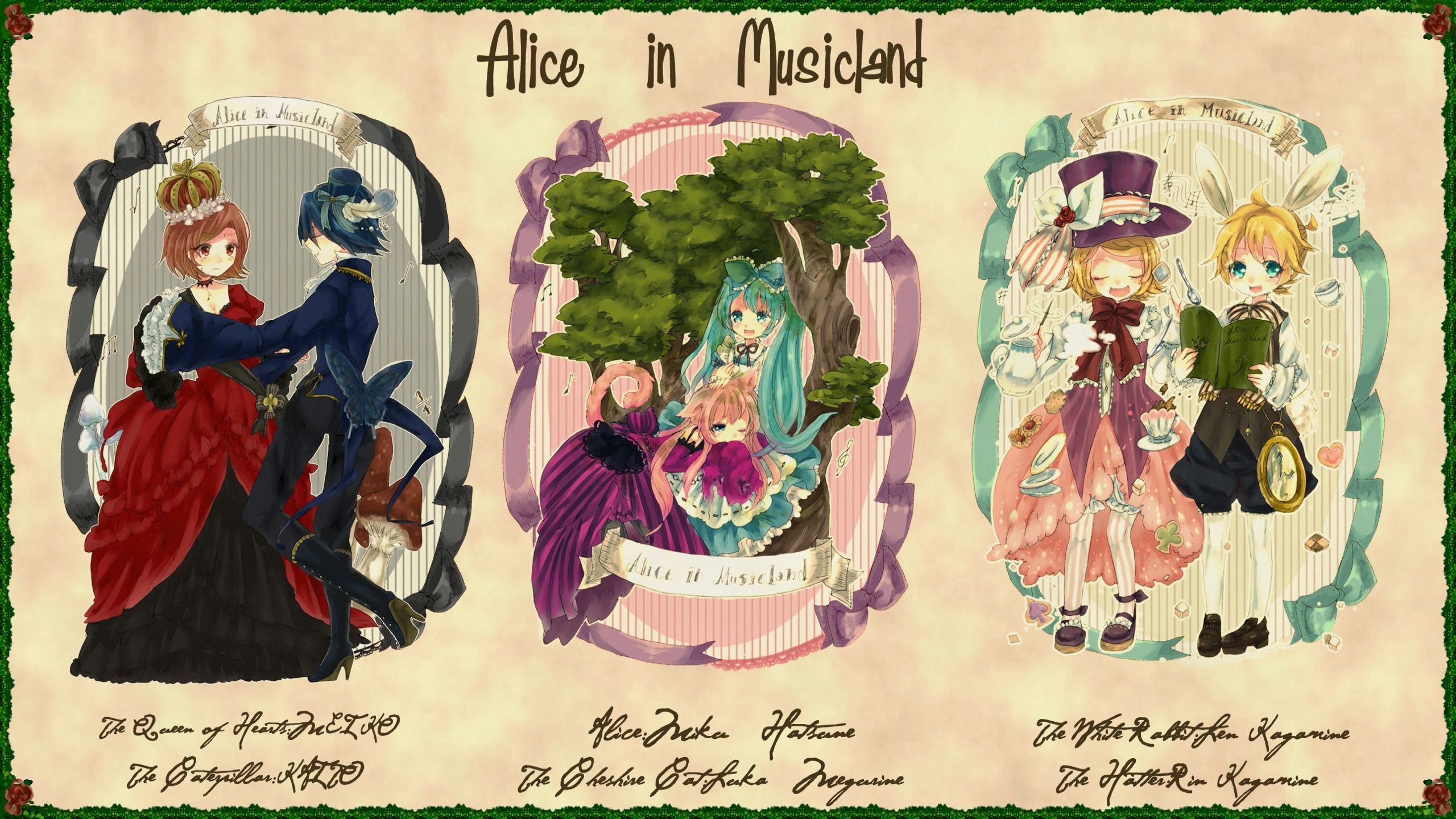 Alice in Musicland trittico illustrato, 2560x1440 2K QHD, PC