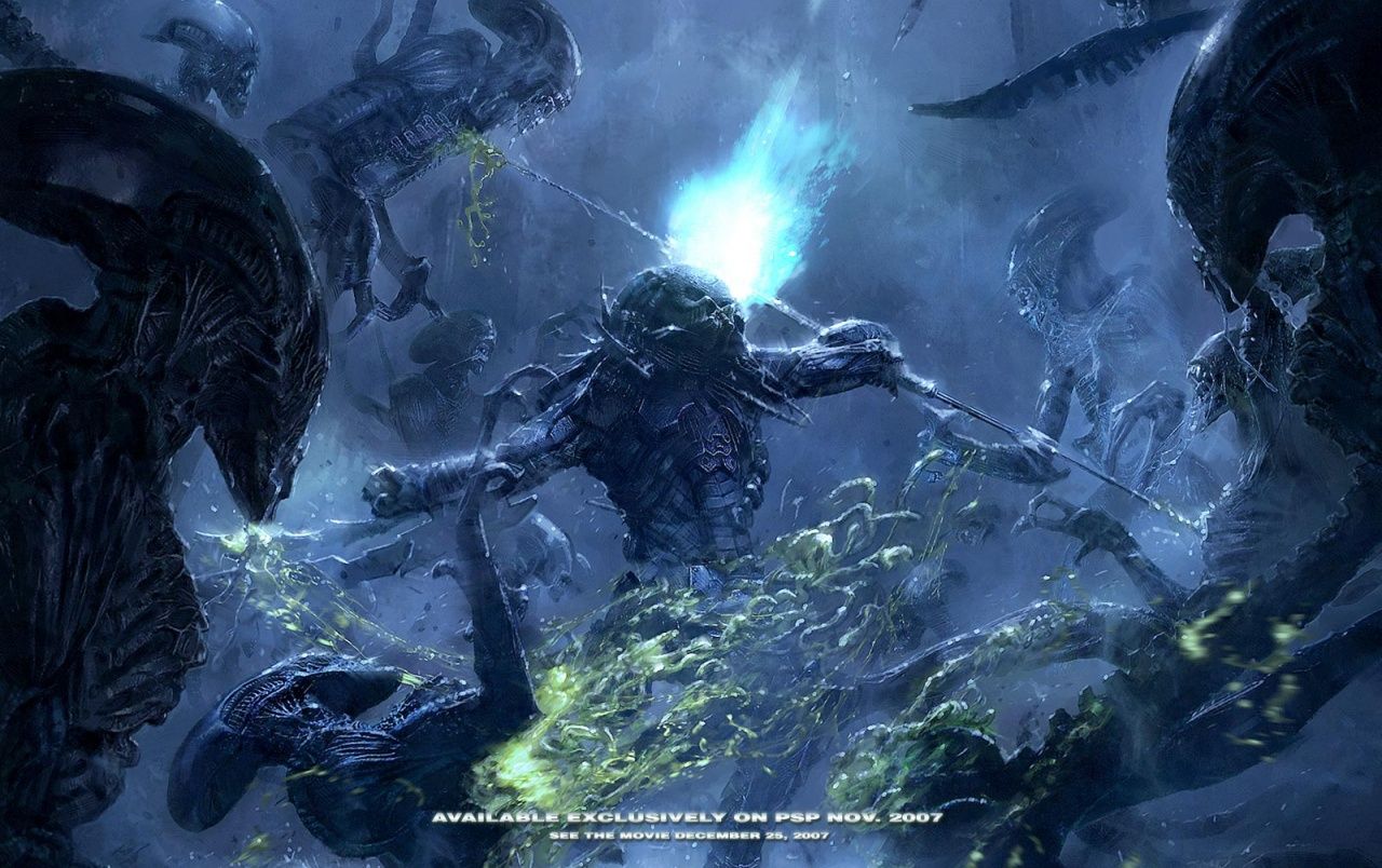 Predator circondato da Alien Xenomorfi, 1280x804 720p, Laptop