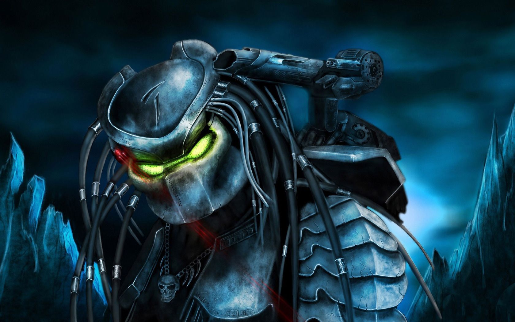 Predator maschera casco blu, 1680x1050 900p, Desktop