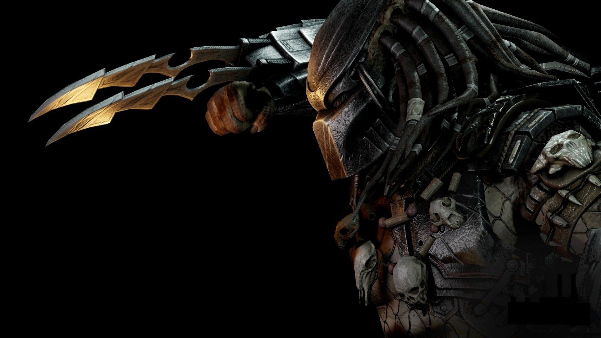 Predator con lame, sfondo nero, 1920x1080 Full HD 1080p, PC