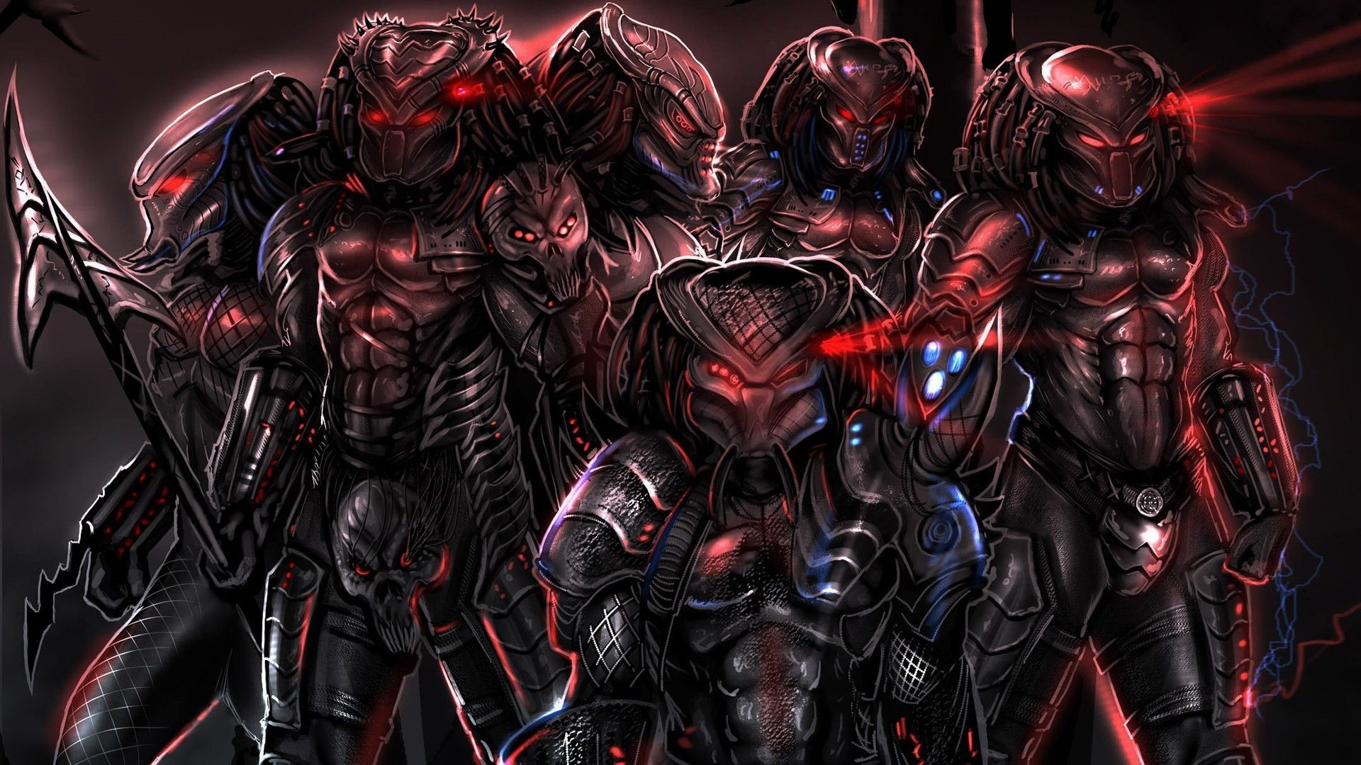 Gruppo Predator arte digitale, 1920x1080 Full HD, Desktop