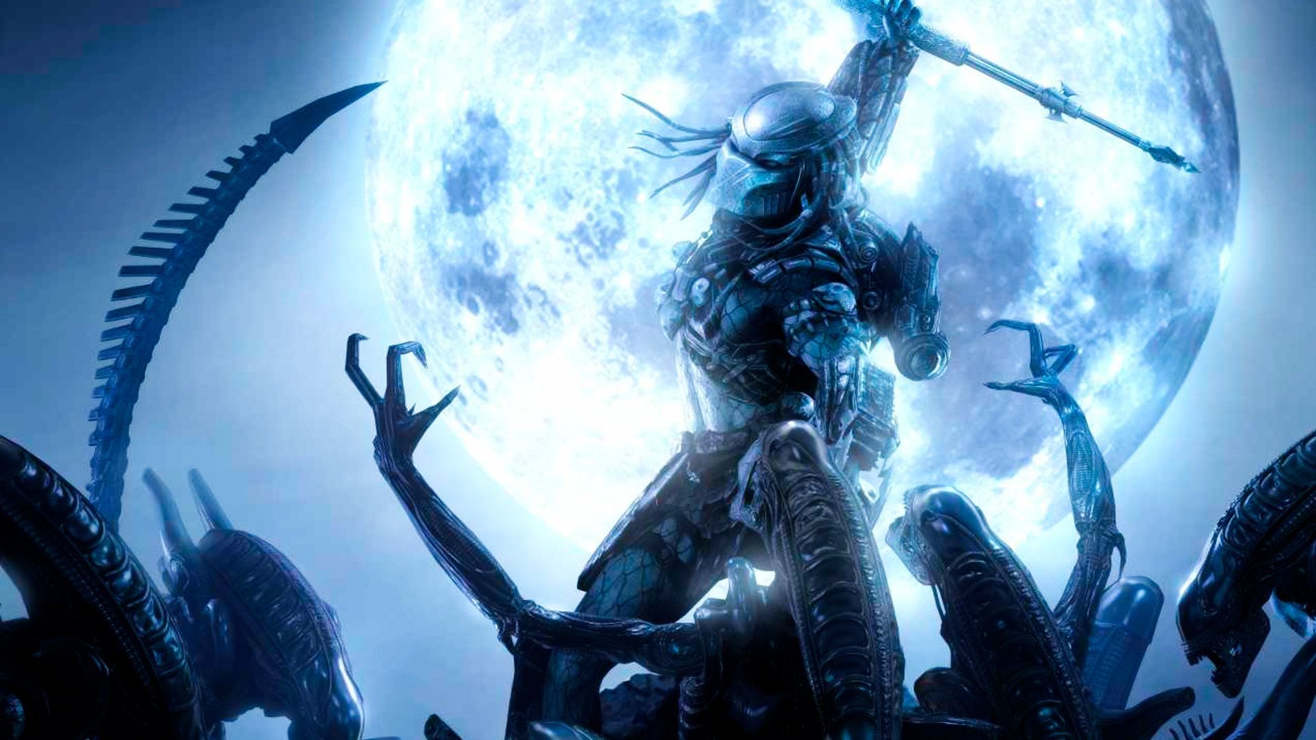 Predator con lancia, alieni luna, 1920x1080 1080p, Desktop