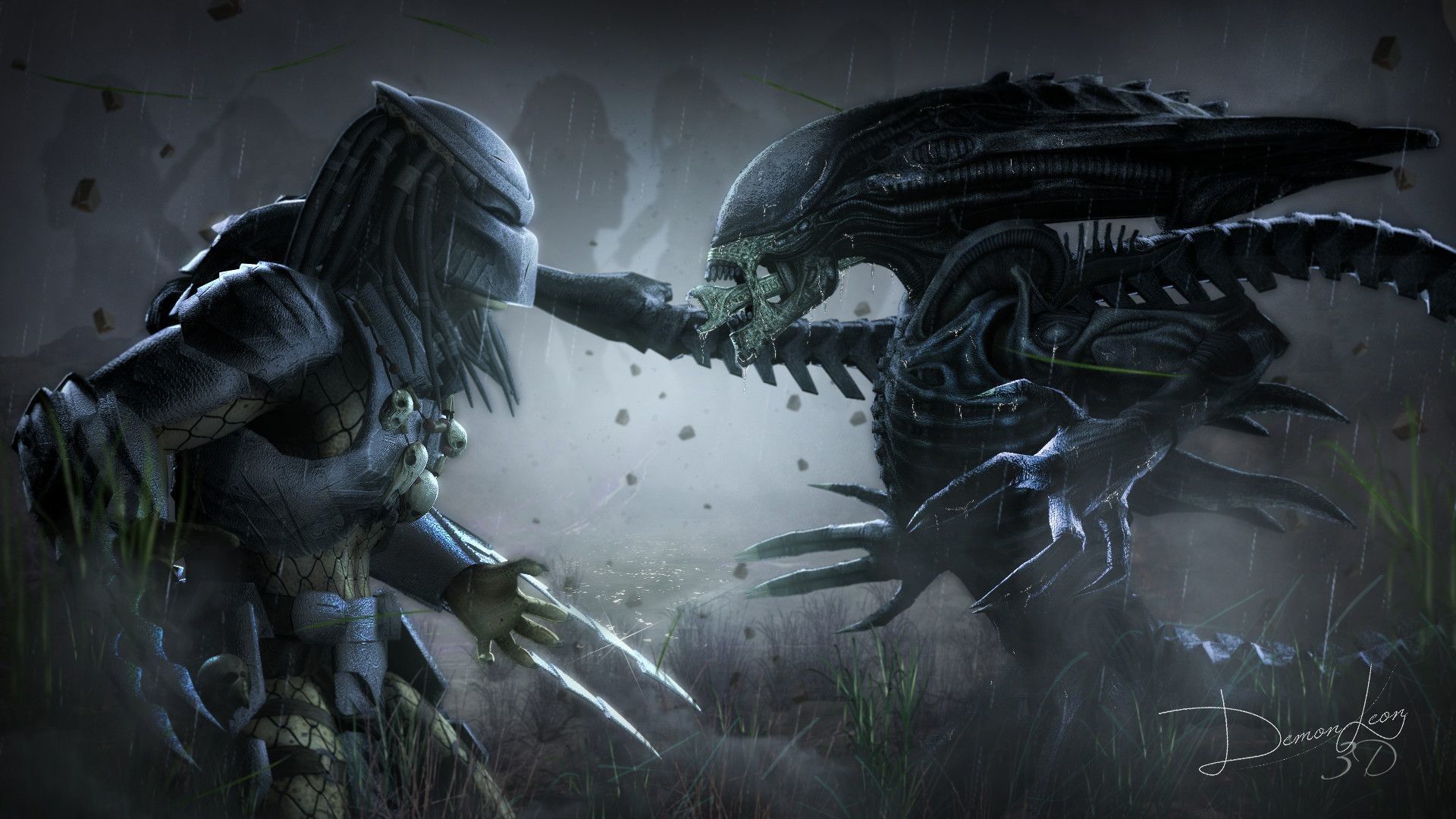 Predator contro Alien scontro, 1920x1080 Full HD 1080p, Desktop
