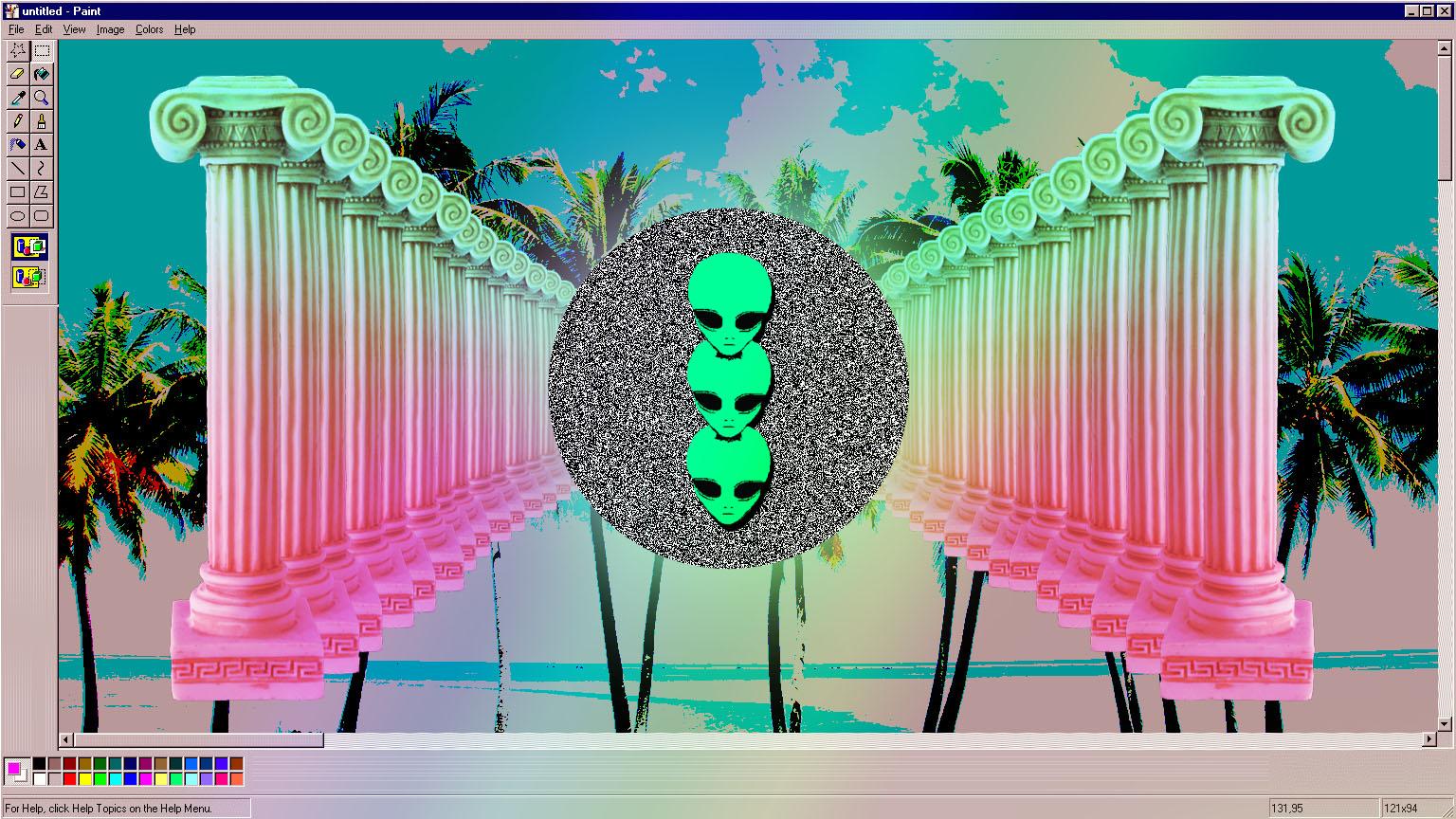 Tre facce alieni verdi galassia, 1280x800 720p, Monitor Gaming