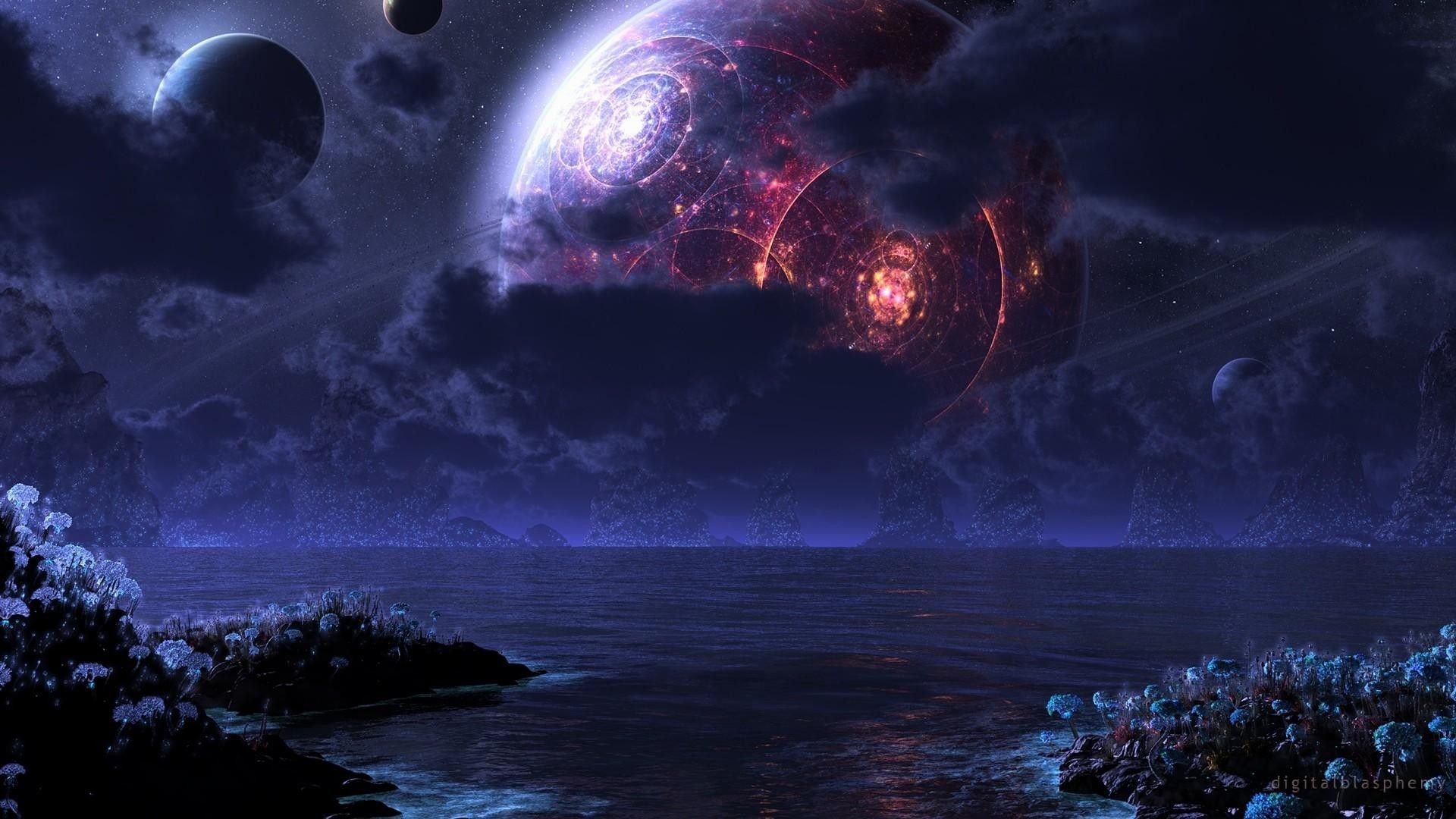 Pianeti spaziali con anelli, 1920x1200 Full HD+ WUXGA, PC