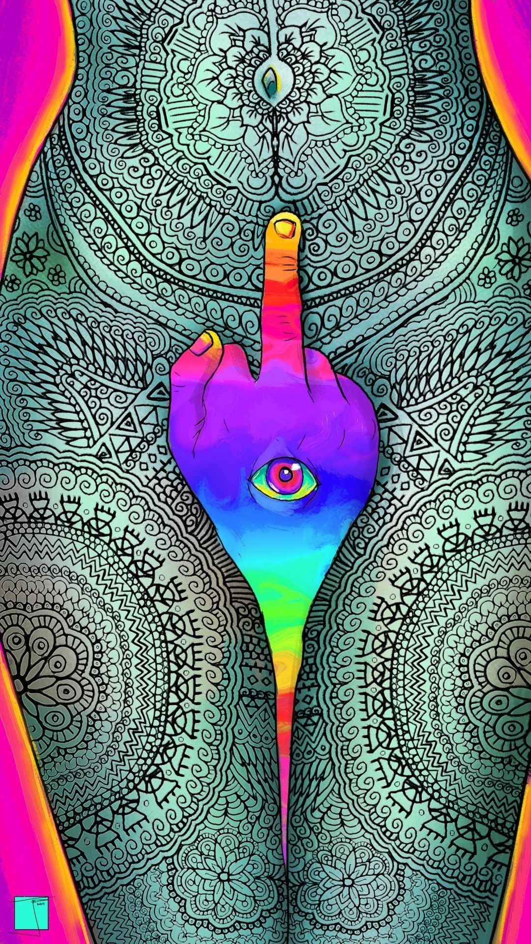 Mano psichedelica con occhio, 1080x1920 Verticale, Mobile