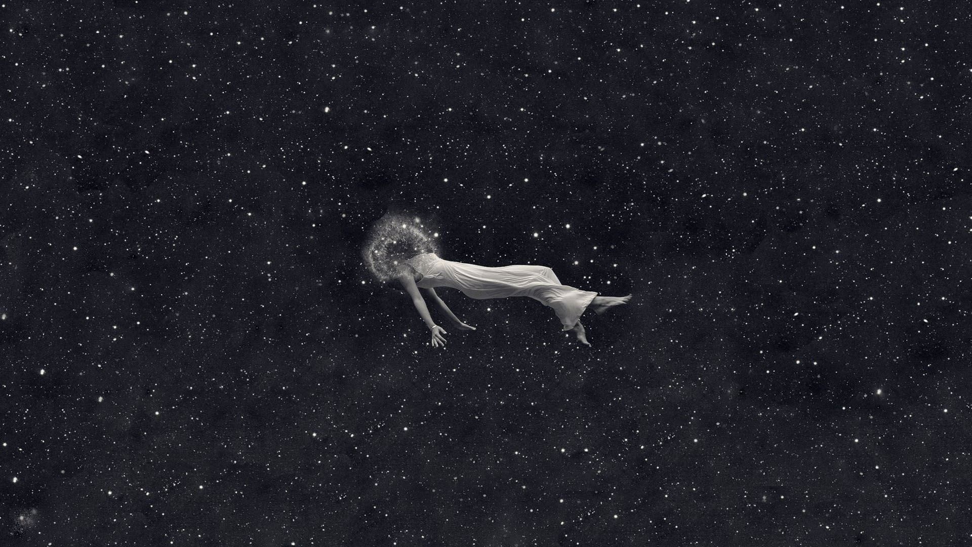 Figura fluttuante nello spazio stellato, 1920x1080 Full HD, Laptop
