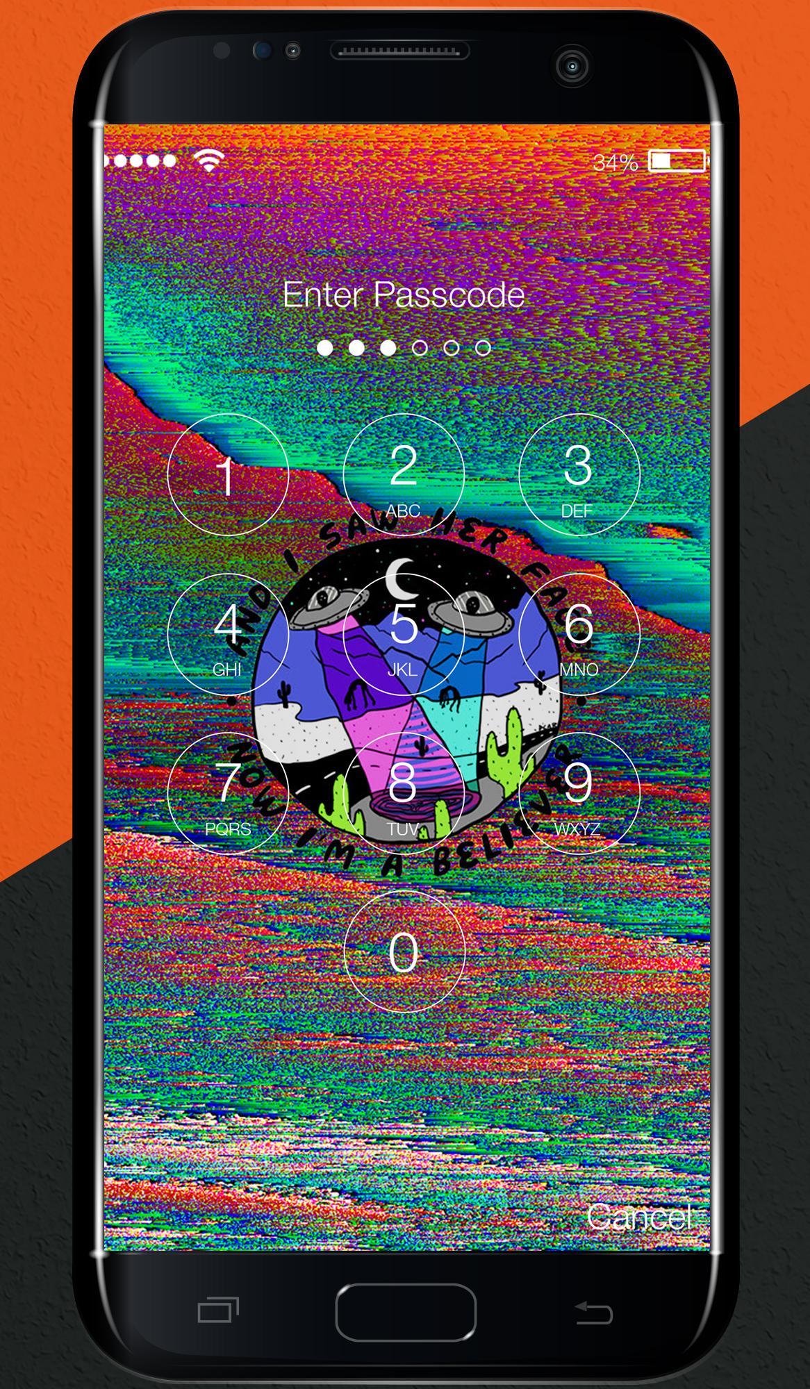 schermo smartphone applock psichedelico, 1166x2000 Verticale, Telefono