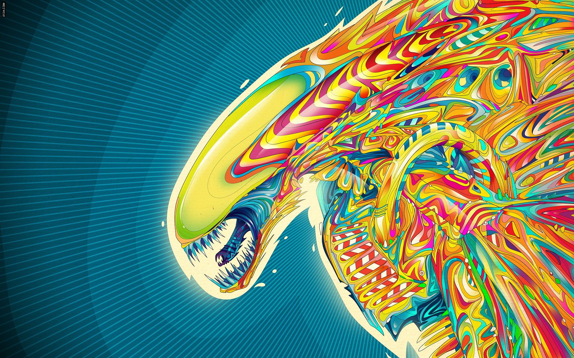 Alieno psichedelico multicolore astratto, 1920x1200 WUXGA, Desktop