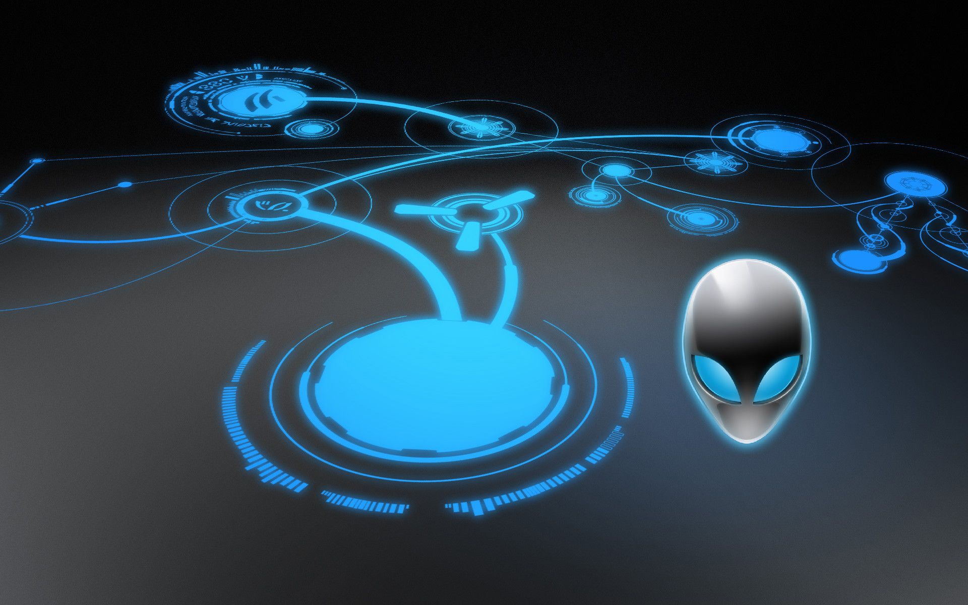 Logo Alienware con reti blu, computer gaming, 1920x1200 WUXGA, Desktop