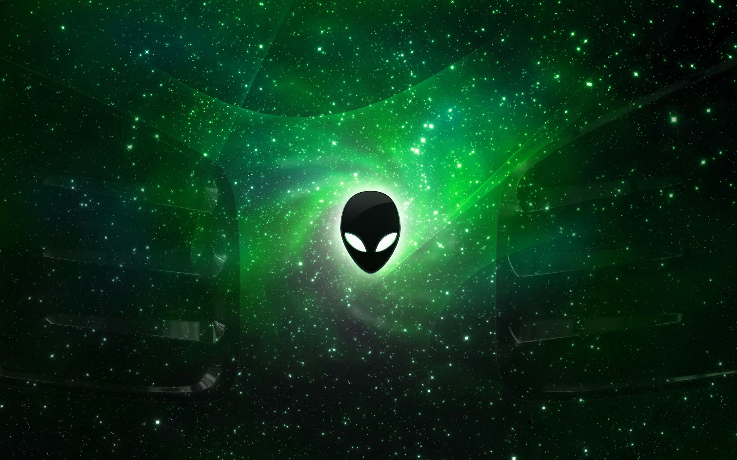 Testa aliena logo verde, 2560x1600 2K, MacBook Pro