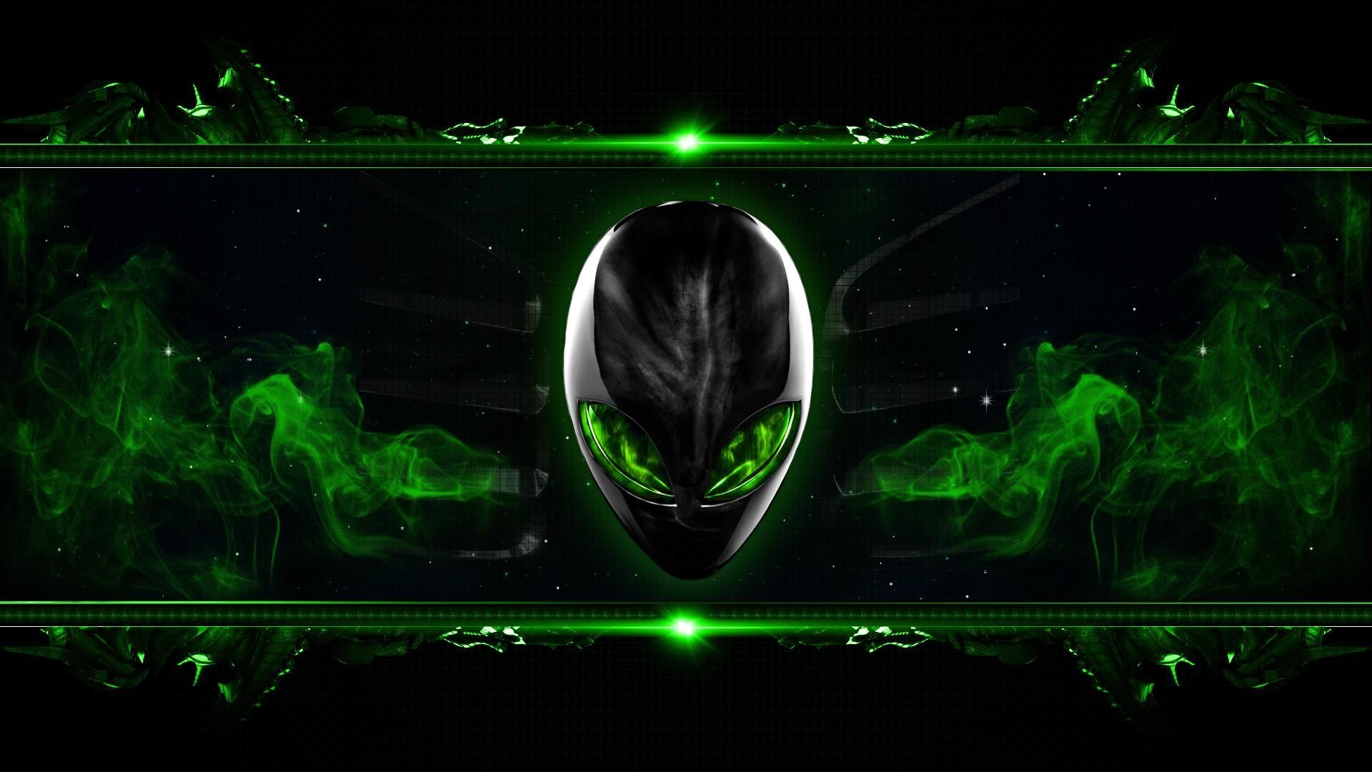 Logo Alienware testa alieno verde, 1920x1080 Full HD, Desktop