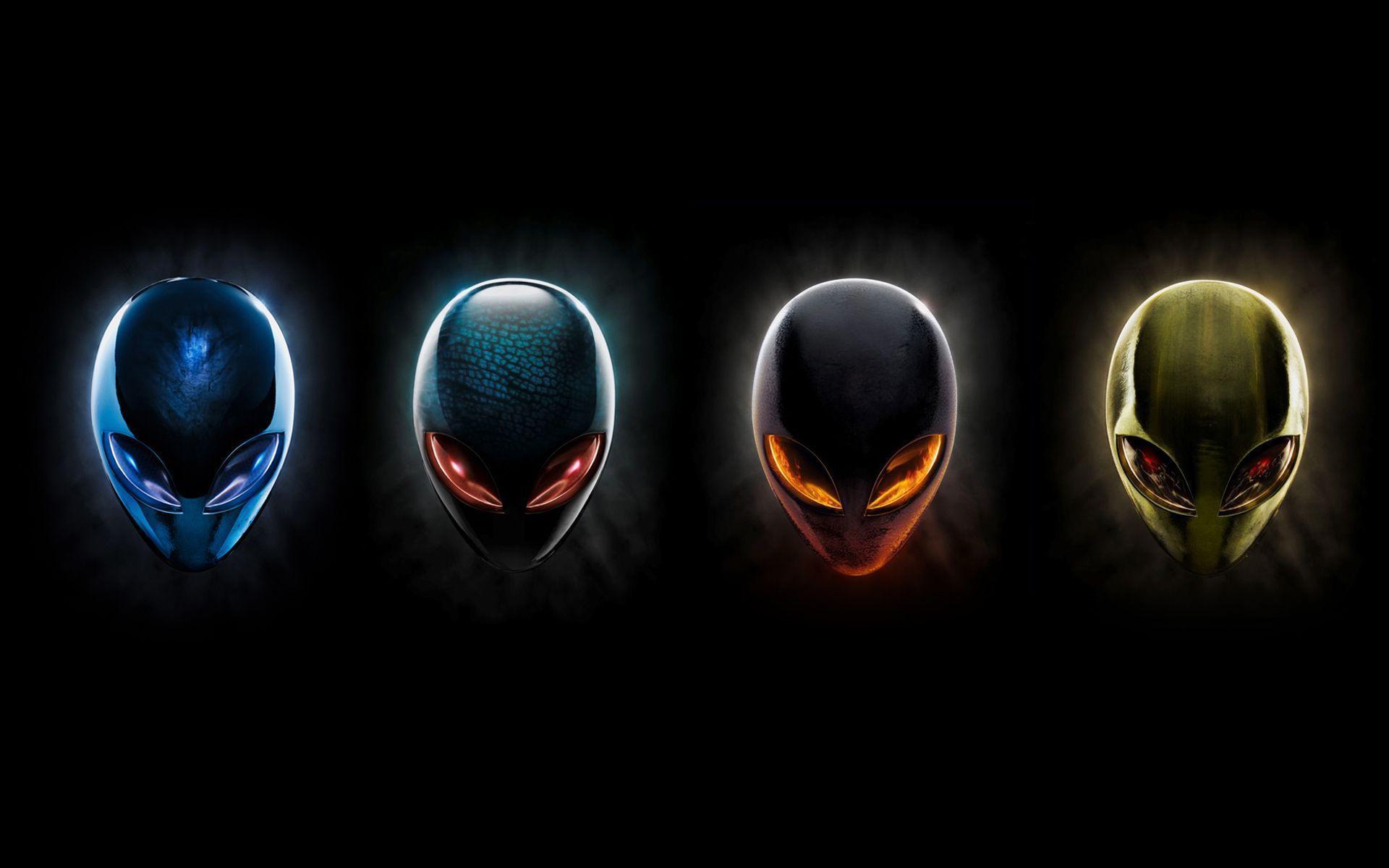 Teste aliene logo Alienware colorate, Dell, 1920x1200 WUXGA, Desktop