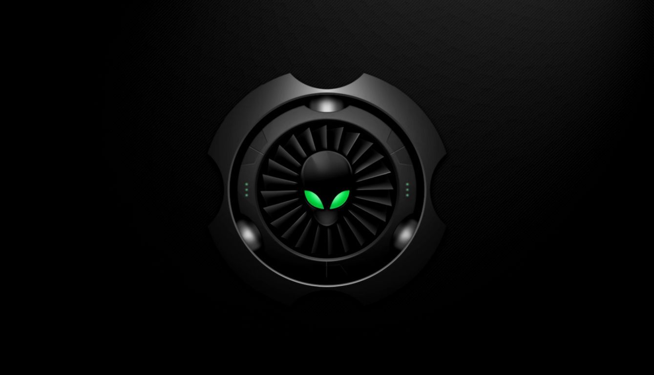 Logo Alienware alieno verde, 1339x768 720p, PC