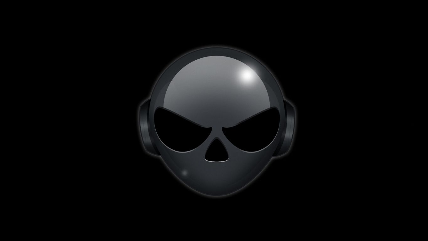 Logo Alienware testa aliena nera, 1200x675 HD, PC Desktop