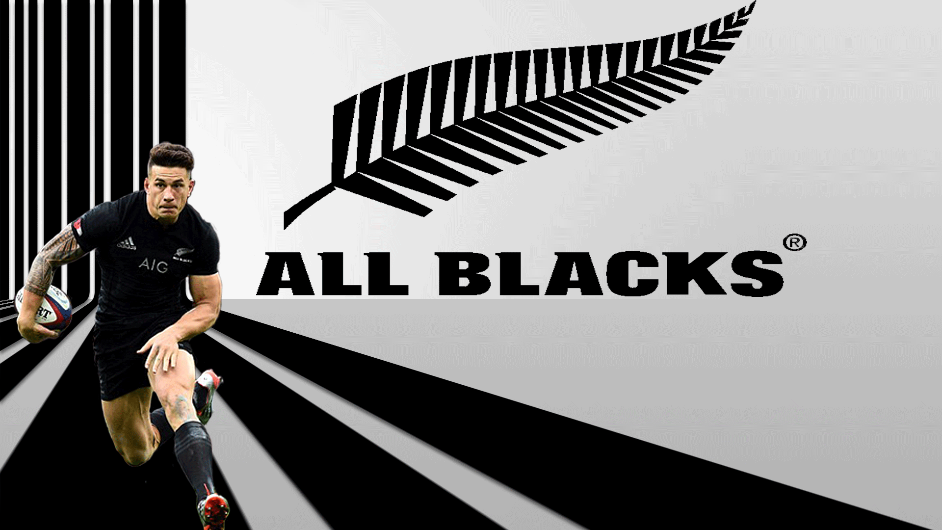 Giocatore rugby All Blacks logo, 1920x1080 Full HD 1080p, Desktop