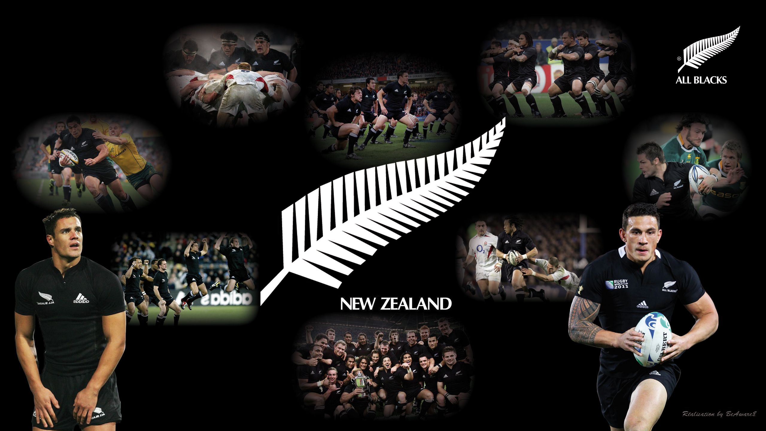 Logo All Blacks rugby Nuova Zelanda, 2560x1440 QHD, Laptop