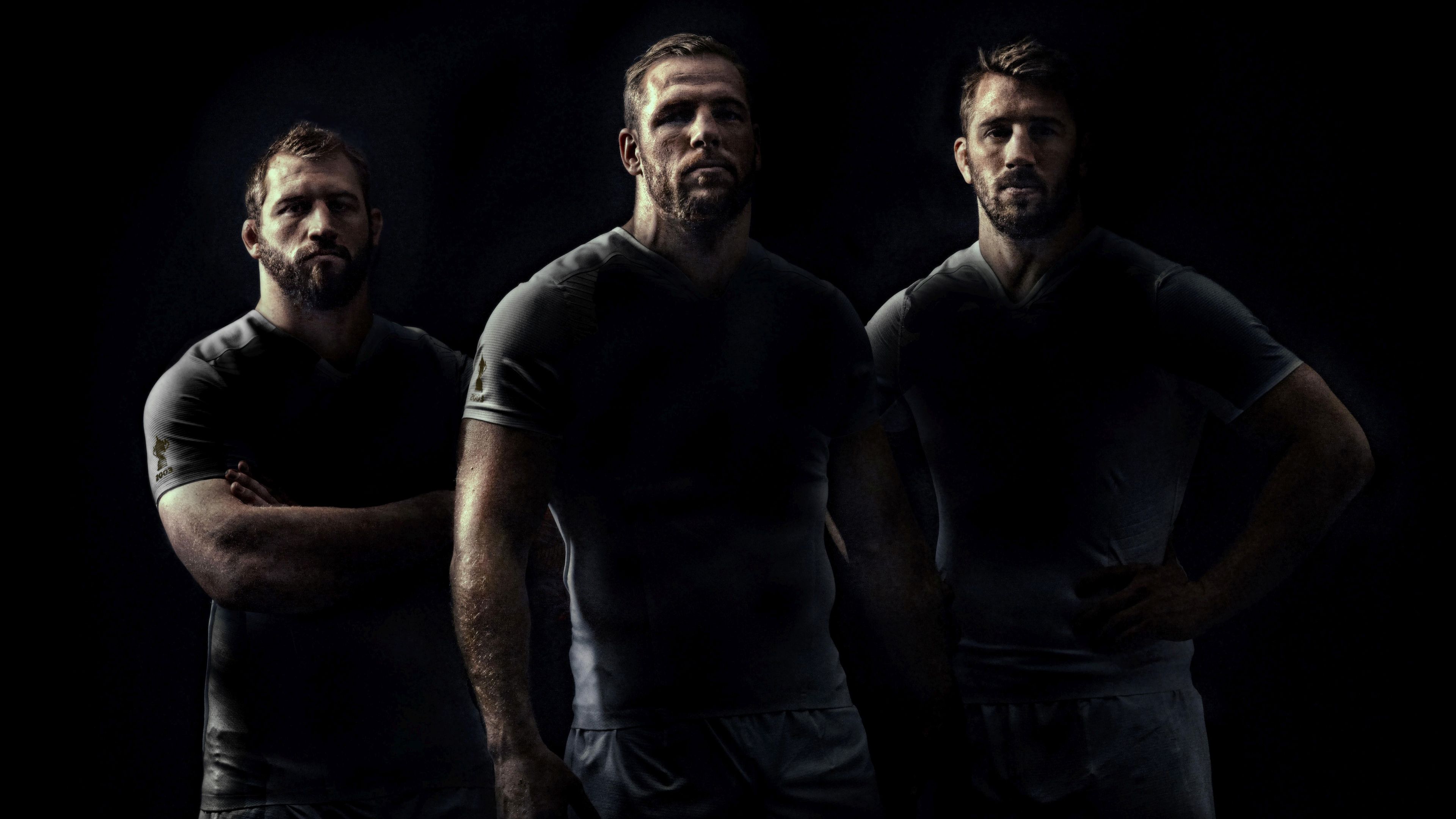 Tre giocatori rugby in ombra, 3840x2160 UHD, PC 4K