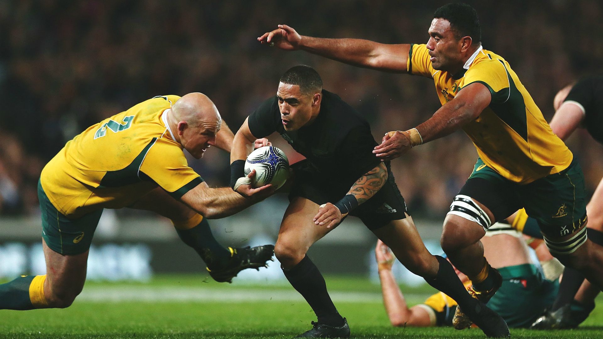 Giocatori rugby All Blacks partita, 1920x1080 Full HD, Laptop