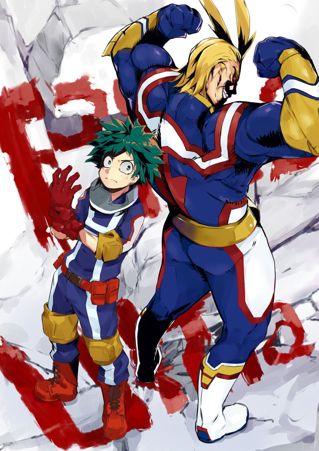 All Might e Deku, My Hero Academia, 1280x1810 Full HD Verticale, iPhone