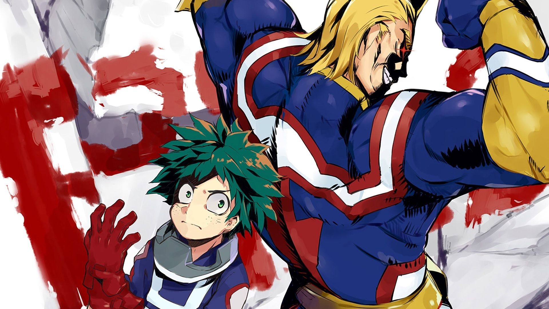 All Might e Midoriya, My Hero Academia, 1920x1080 Full HD 1080p, Laptop