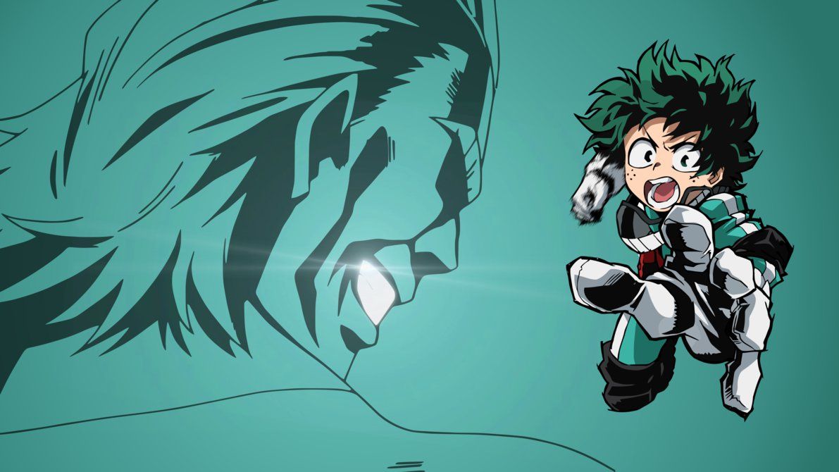 Deku e All Might, verde, 1191x670 HD, PC