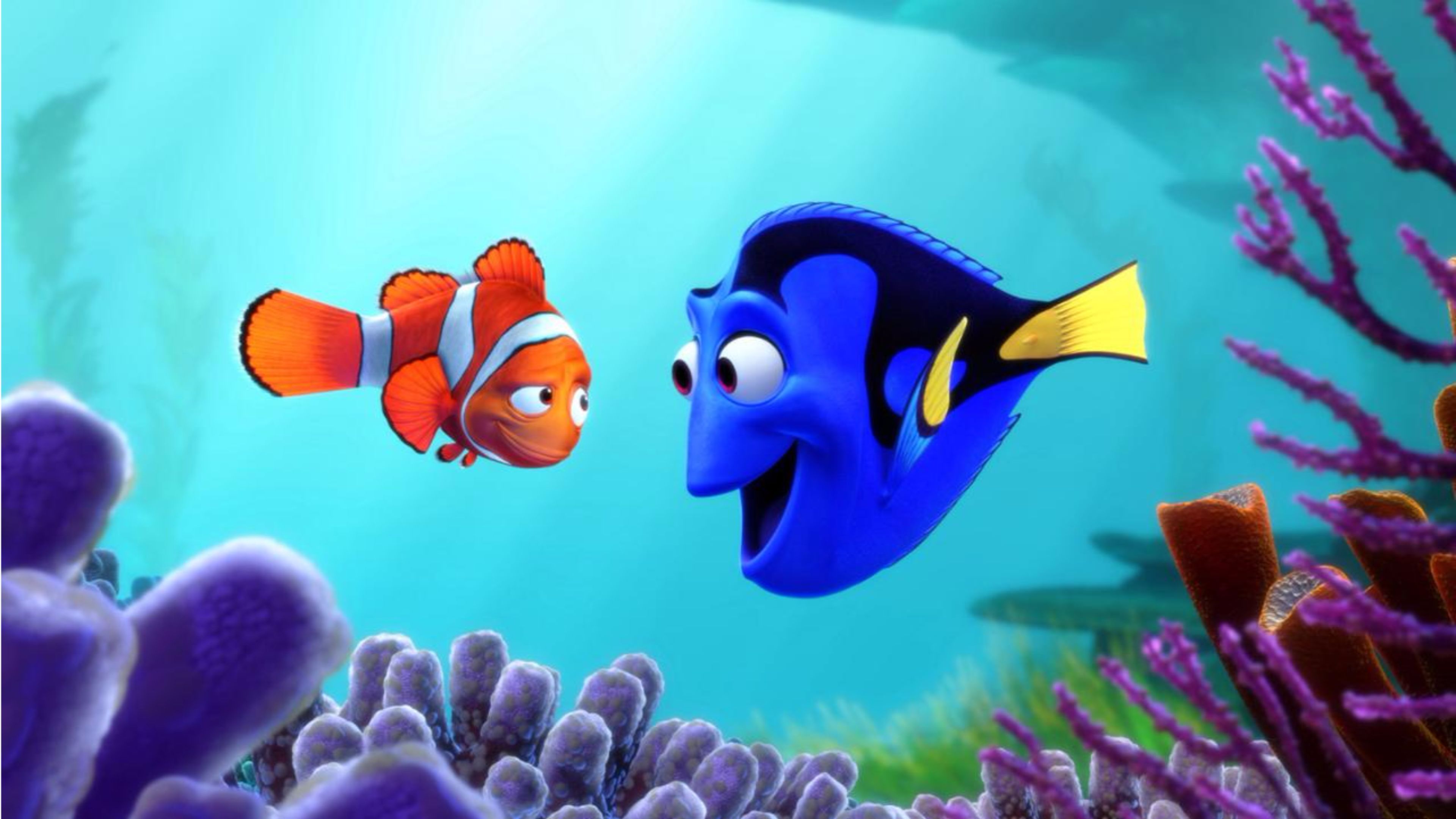 Dory e Marlin oceano, 3840x2160 UHD, PC 4K