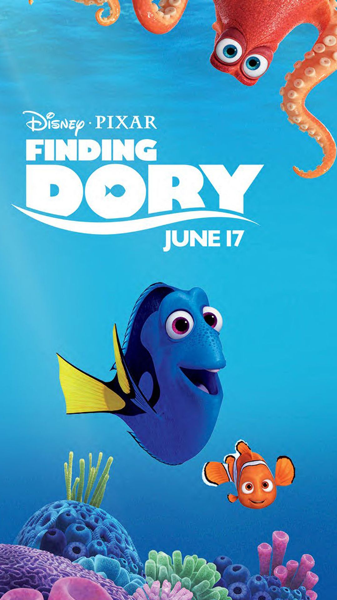 Alla Ricerca di Dory poster, 1080x1920 Full HD Verticale, Samsung Galaxy