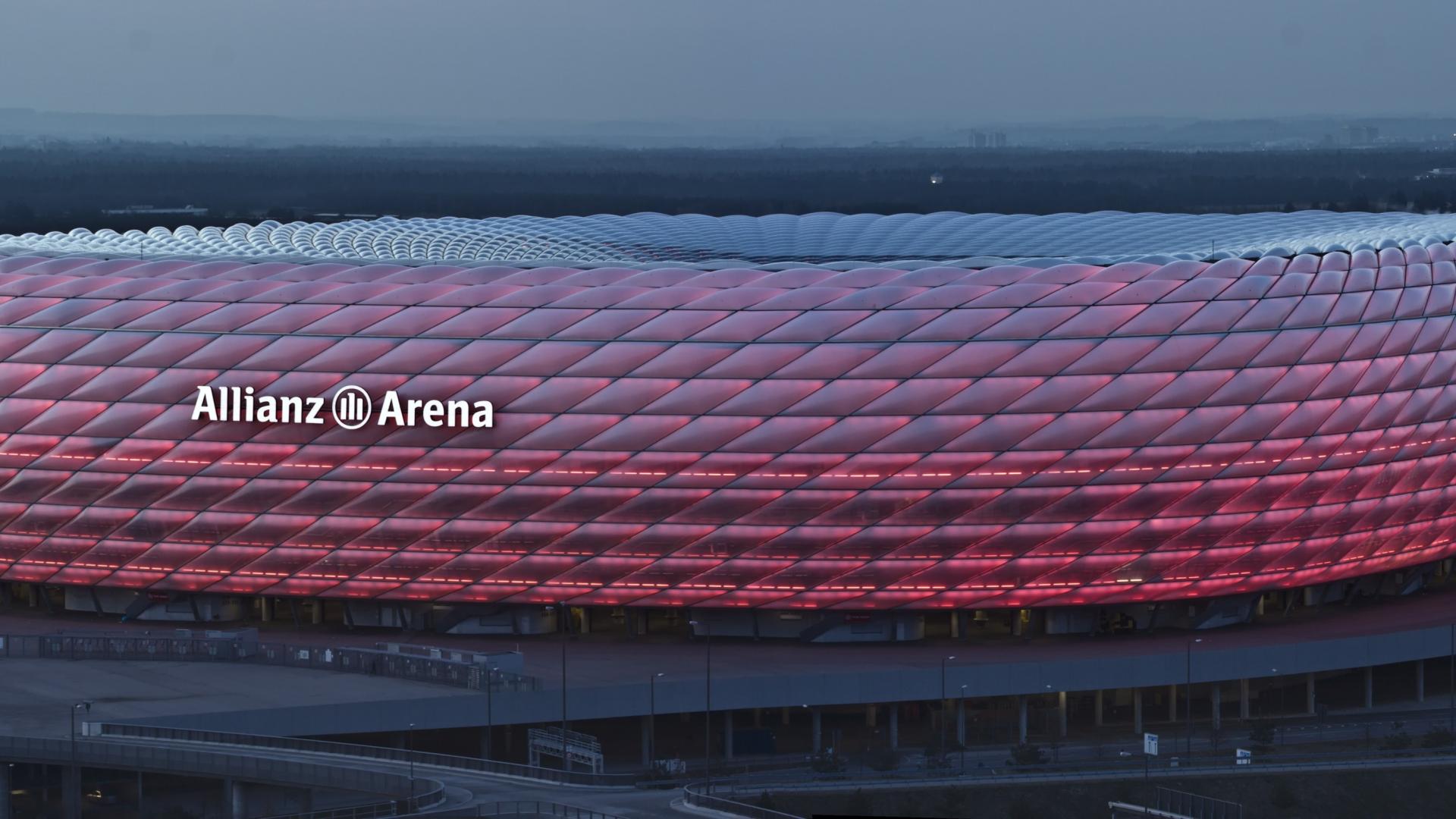 Allianz Arena stadio illuminato, 1920x1080 Full HD 1080p, PC Desktop