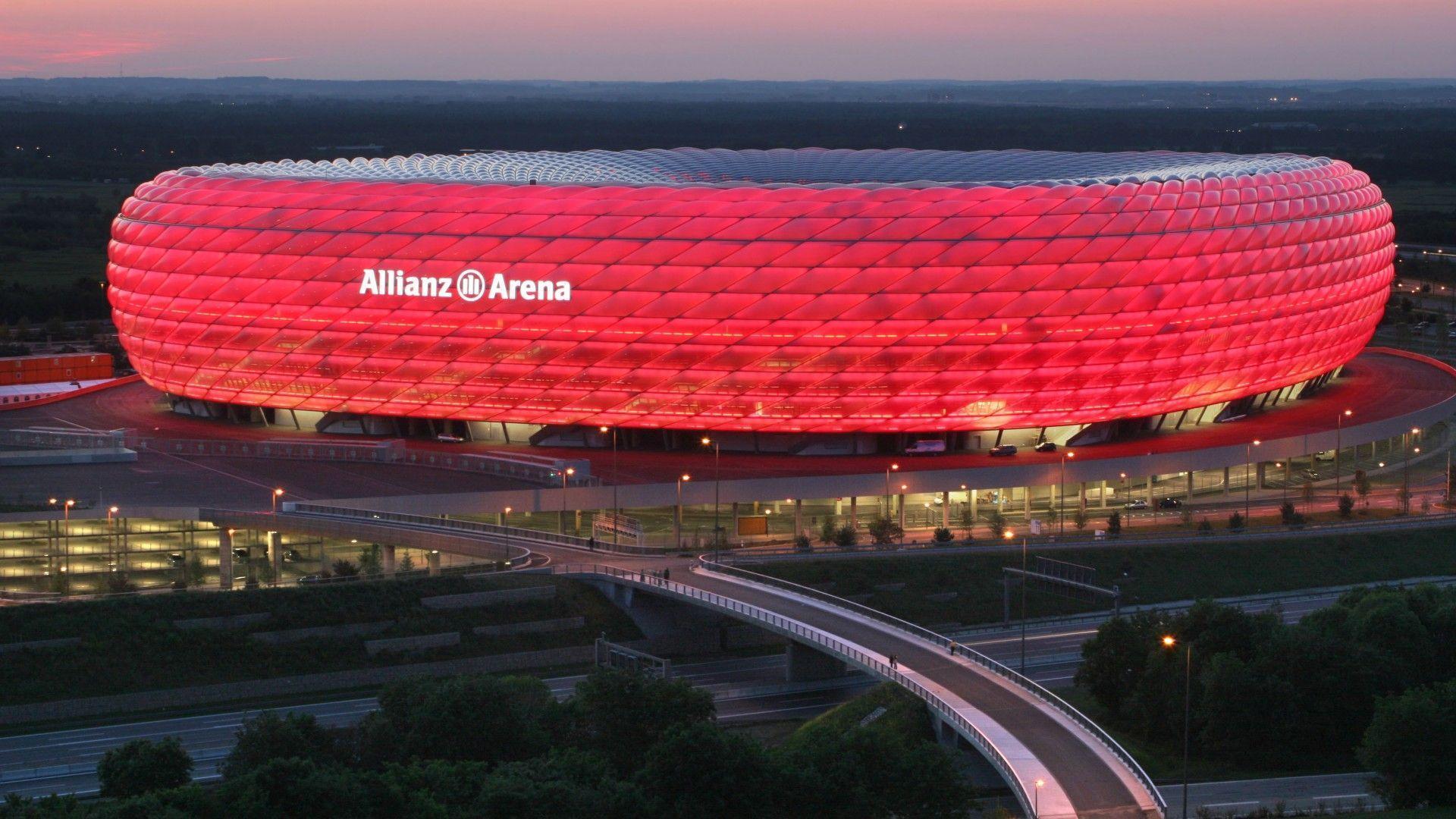 Allianz Arena stadio rosso, Bayern Monaco, 1920x1080 Full HD 1080p, PC