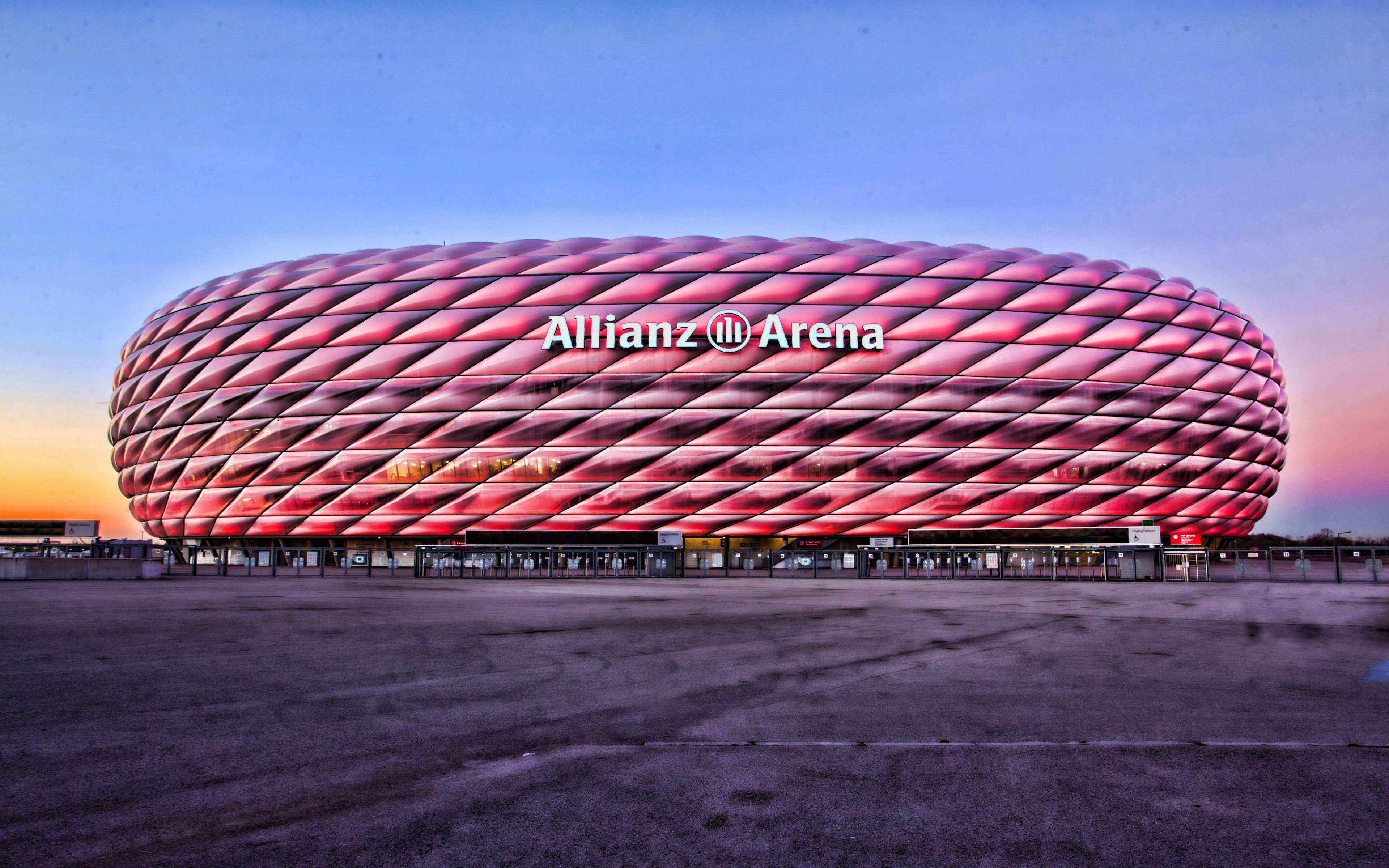 Allianz Arena illuminazione rosa, 3840x2400 4K, Desktop 4K
