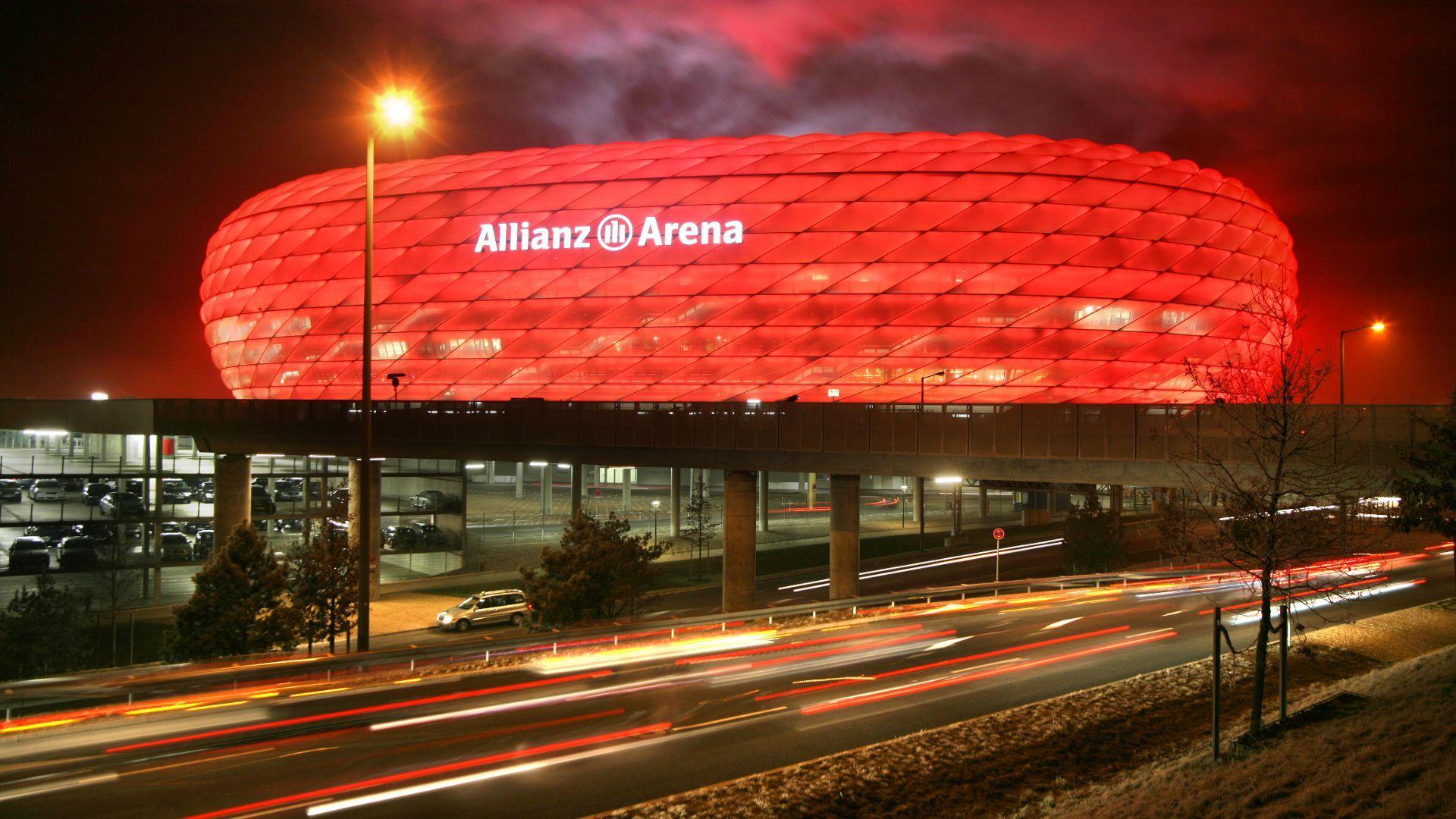 Allianz Arena illuminata rosso notte, 1920x1080 Full HD 1080p, PC