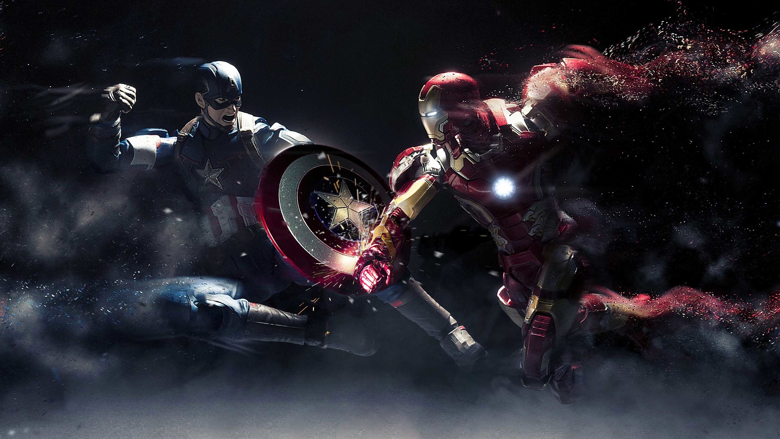 Captain America contro Iron Man, Tony Stark, 2560x1440 QHD, Laptop