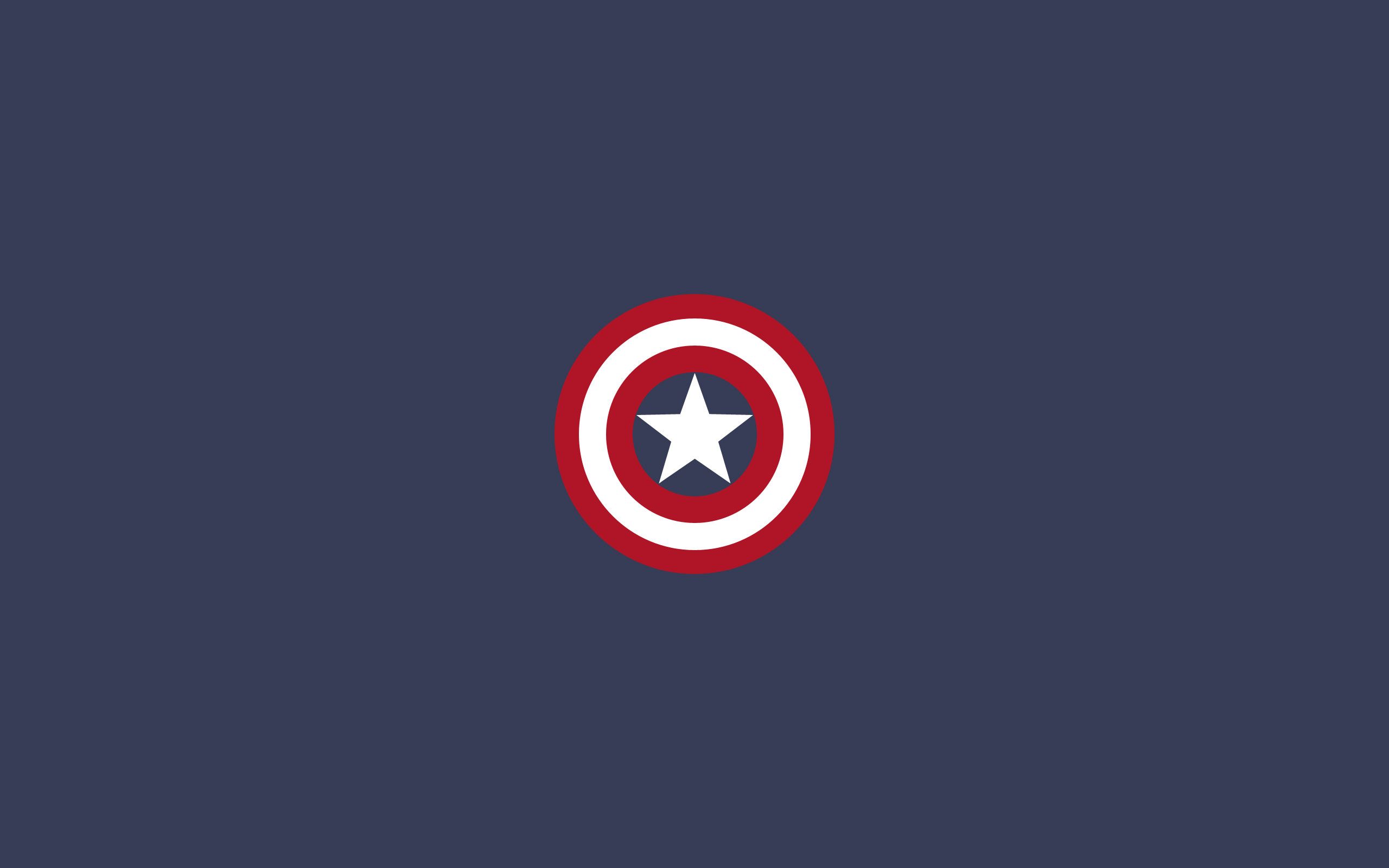 Scudo Captain America minimalista, Steve Rogers, 2560x1600 2K+, Laptop