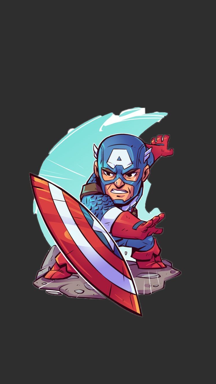 Captain America cartoon Marvel, supereroi, 748x1330 Full HD Verticale, Smartphone
