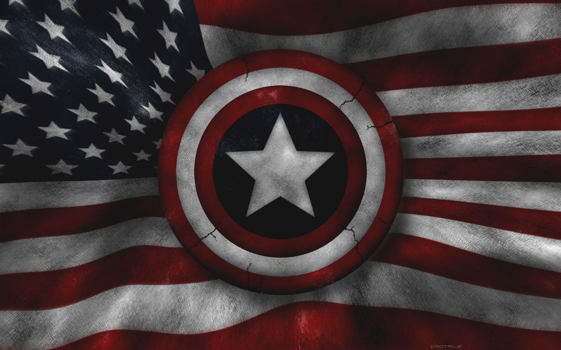 Scudo Captain America su bandiera USA, 1920x1200 WUXGA, iMac