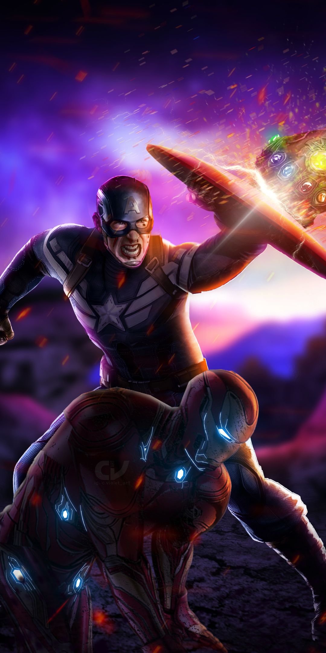 Captain America con Guanto dell'Infinito, 1080x2160 Full HD Verticale, Google Pixel