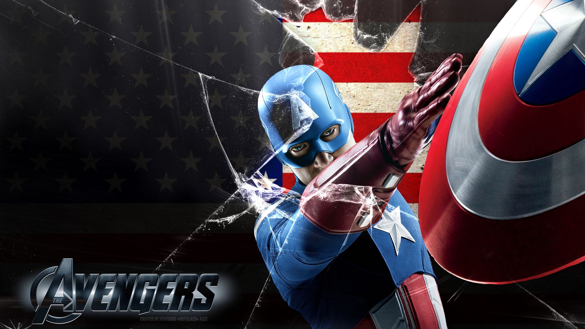 Captain America Avengers scudo bandiera, 1920x1080 Full HD 1080p, PC Desktop