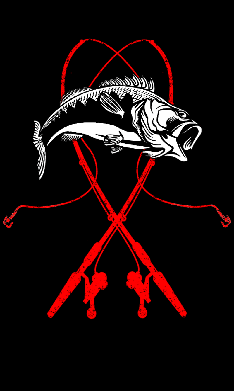 Scheletro pesce con canne da pesca, 800x1334 Verticale, Telefono