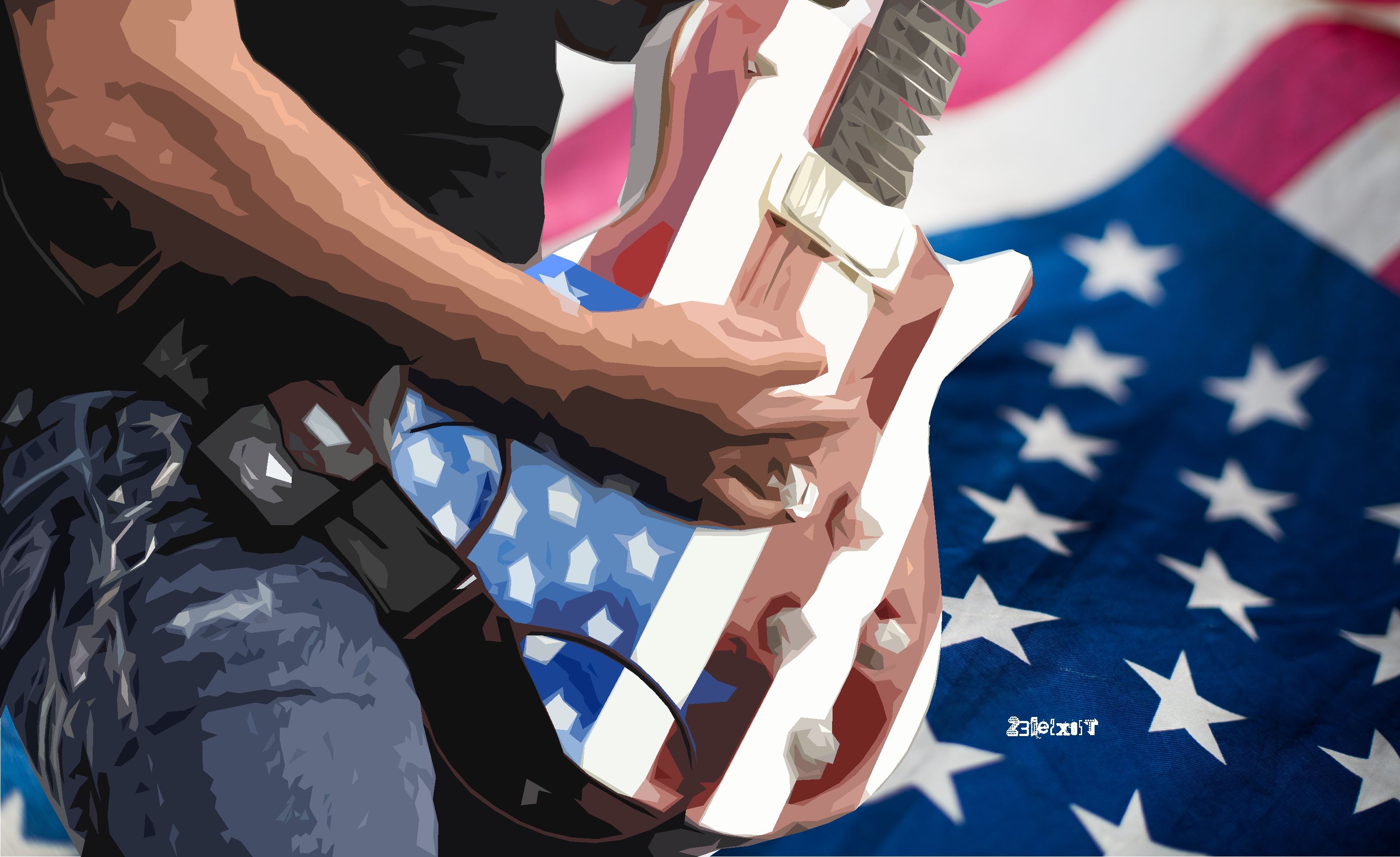 Chitarra bandiera americana, 3158x1934 2K+, Monitor Gaming
