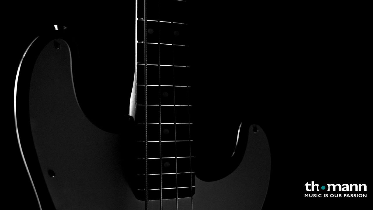 Basso elettrico nero, sfondo scuro, 1280x720 720p, Laptop