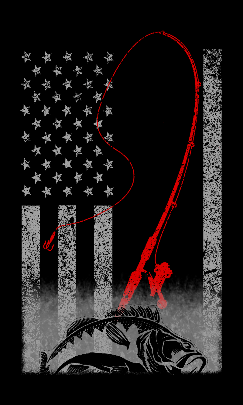 Bandiera USA canna da pesca bass, 800x1334 Full HD Verticale, Smartphone