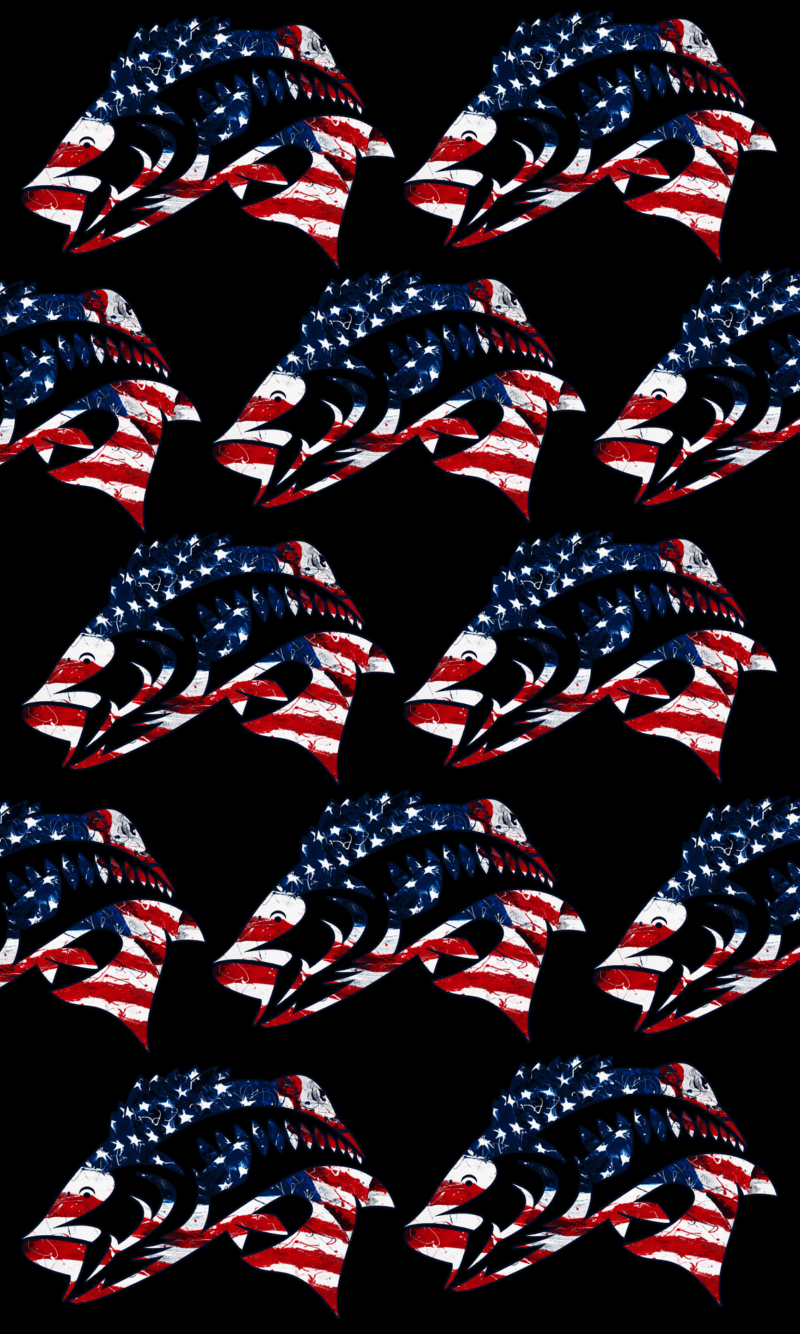 Pesci bandiera americana pattern, 800x1334 Verticale, Mobile