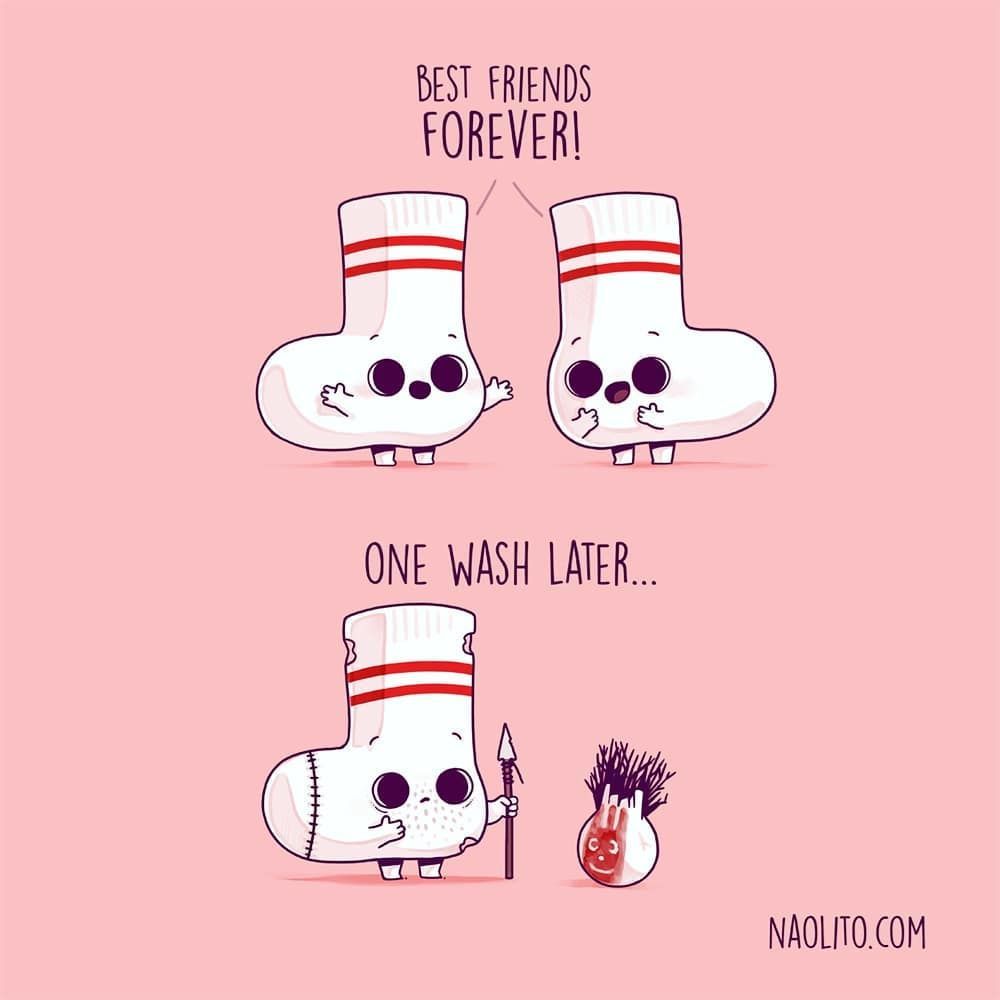 Calzini simpatici best friends illustrazione, 1000x1000 HD, PC