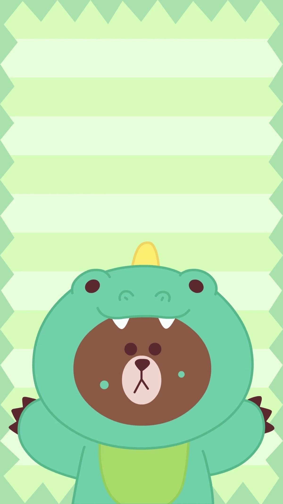 Orso Brown Line costume dinosauro, 1200x2133 Full HD Verticale, Smartphone